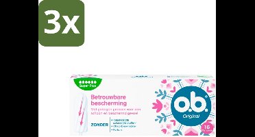 o.b. Tampons - Original Super Plus - Voor Extra Bescherming en Comfort - 16 Tampons - Bulkverpakking - 3 stuks