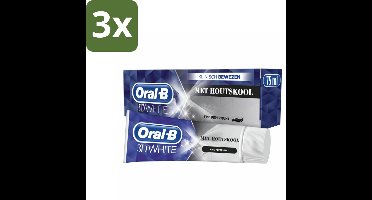 Oral-B Tandpasta 3D White Houtskool 75 ml - Bulkverpakking - 3 stuks