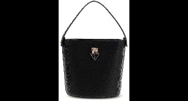 GUESS schoudertas Patsie Top Handle Bucket Black zwart