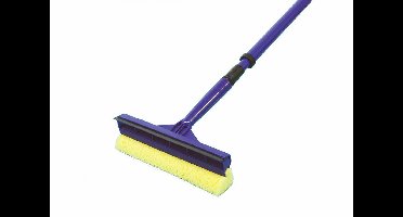 Raamwisser schoonmaakgereedschap 20cm met telescoopsteel zwart-geel.