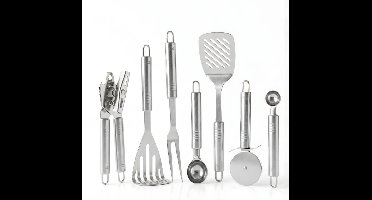 Metaltex - Keukengerei set - 7-delig - Imperial Line - RVS & Kunststof - Zwart