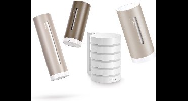 Netatmo Slim Weerstation + Extra Binnenmodule – Indoor Pack 2.0 met Beschermhoes – CO2 Meter & Luchtkwaliteit – Temperatuur & Luchtvochtigheid – App Monitoring – Sand