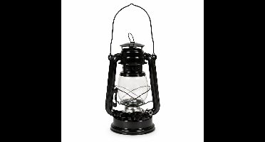 Zwarte Olielamp / Stormlamp – 24 cm – Klassieke Olie-Lamp – Sfeervolle Buitenlamp voor Camping, Tuin & Balkon – 12 x 16 x 24 cm
