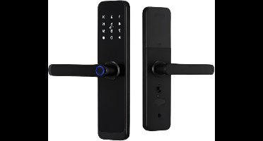 Raykube - Slank Deurslot - Smart Lock - Elektrisch Deurslot - Geen Insteekslot - APP - Bluetooth - Mechanische sleutels - Kaart - WIFI - Wachtwoord - Vingerafdruk - Zwart