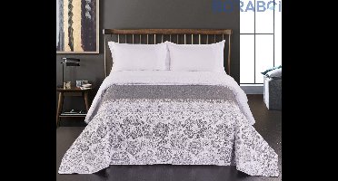 Tweezijdig Sprei - Grijs/Wit - 220 x 240 cm - Polyester