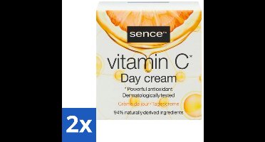 2 x Sence - Vitamine C - Dagcrème - Stralende Huid - 50 ml - Vitamine C Crème - Stralende Huid - Huidveroudering - Collageen - Antioxidant