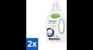 2 x Neutral Vloeibaar Wasmiddel Zwart 20 Wasbeurten 1 liter - Donkere Was - Zwart Was - Parfumvrij Wasmiddel - Gevoelige Huid - Hypoallergeen Wasmiddel
