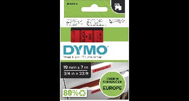 Laminated Tape for Labelling Machines Dymo D1 45807 LabelManager™ Red Black 19 mm (5 Units)