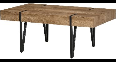 Salontafel – Koffietafel – Bijzettafel – Woonkamertafel – Industrieel Tafeltje – Zwart-Bruin – 105x60x42 cm – Robuust Industrieel Design