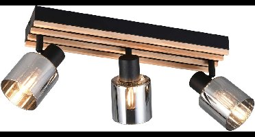 REALITY TRAVIA - Spot - Zwart mat - excl. 3x E14 4 W - Wand- en plafondmontage
