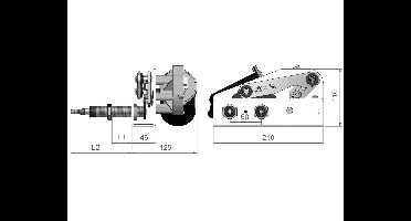 Roca Ruitenwissermotor Heavy Duty Model: 24 volt aslengte 38 mm