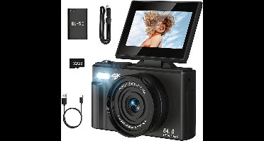 75 MP digitale camera voor fotografie 4K 18X zoom Vintage Vlog videorecorder voor YouTube 180 ° Flip Screen Selfile WiFi