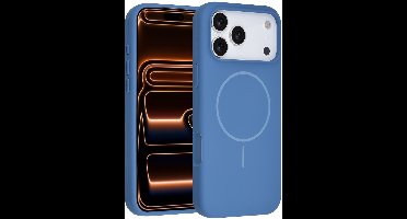 TUNIQ telefoonhoesje voor Apple iPhone 17 Pro Max - MagSafe siliconen backcover - Blauw