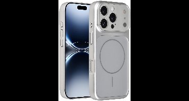 AG Matte Glass iPhone 16 Pro Backcover hoesje - Magsafe full protection cover - Zilver