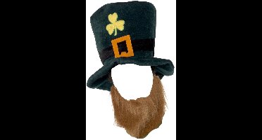 Smiffy's St Patricks day hoed - met baard - verkleed artikelen - Leprechaun hoed