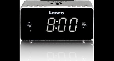 Lenco CR-550SI - Wekkerradio met Qi Wireless Smartphone oplader - Zilver