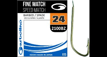 Garbolino Fine Match Speed Match Barbed-Spade 2100BZ (15 pcs) - Maat : 20