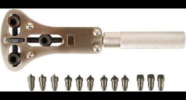 Velleman Gereedschapset voor horlogemaker, voor waterdichte horloges, 13-delig, niet-magnetisch, metaalkleur