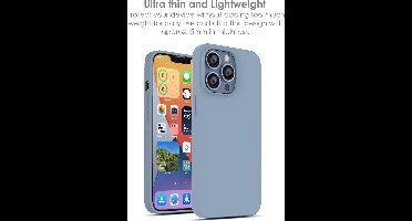 Hoesje Geschikt voor iPhone 13 Pro Max – Liquid siliconen backcover – Licht Blauw