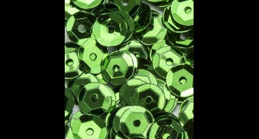 Pailletten facon metal groen 6 milimeter 12 Gram