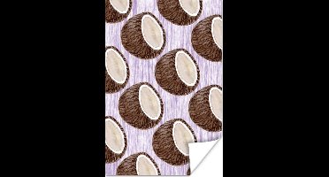 Poster Kokosnoot - Fruit - Paars - 20x30 cm
