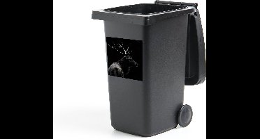 Container sticker Hert - Zwart - Wit - Gewei - 40x40 cm - Kliko sticker