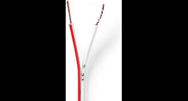 Speaker-Kabel - 2x 0.75 mm² - CCA - 100.0 m - Rond - PVC - Wit - Folieverpakking