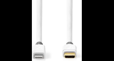 Lightning Kabel - USB 2.0 - Apple Lightning 8-Pins - USB-C Male - 480 Mbps - Verguld - 3.00 m - Rond - PVC - Grijs / Wit - Window Box