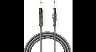 Nedis Stereo-Audiokabel - 6,35 mm Male - 6,35 mm Male - Vernikkeld - 3.00 m - Rond - Donkergrijs - Kartonnen Sleeve