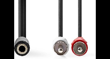 Nedis Stereo-Audiokabel - 2x RCA Male - 3,5 mm Female - Vernikkeld - 0.20 m - Rond - Polybag