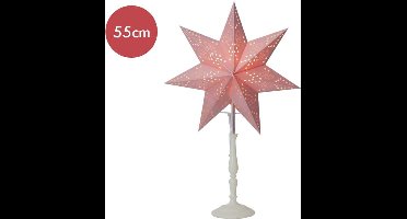 Roze kerstster Romantic met E14 fitting - 55 cm