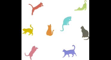 Balvi Glasmarker Sticky Cats Diverse kleuren 8  stuks