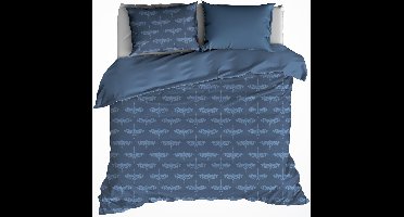 De Witte Lietaer Dekbedovertrek Crane Stellar Blue - Hotelmaat - 260 x 240 cm - Flanel