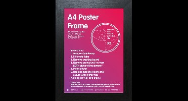 Fotolijst A4 Zwart MDF