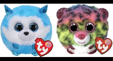 Ty - Knuffel - Teeny Puffies - Prince Husky & Dotty Leopard