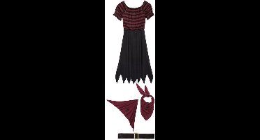 Non-branded Kostuum Piraat Dames Rood/zwart Maat S