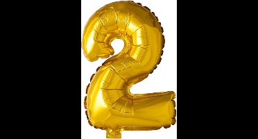 Folieballon Cijfer 2 Goud 41 Cm