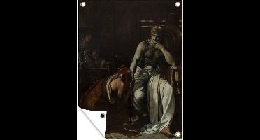 Tuinschilderij Priam vraagt Achilles om het lichaam van Hector - Schilderij van Théobald Chartran - 60x80 cm - Tuinposter - Tuindoek - Buitenposter