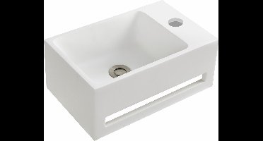 Allibert Banio Fontein - 40x25x17cm - kraangat rechts - zonder overloop - met handoekhouder - mat wit