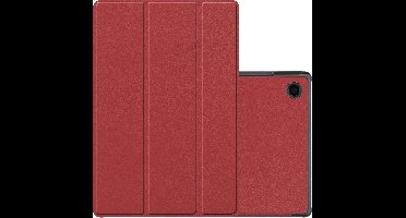 Hoes - Geschikt voor Samsung Galaxy Tab A8 - Dun & Stevig - Trifold Bookcase - Hard Cover - Hardcover Book Case - Tablet Hoesje - Donkerrood