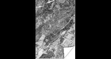 Poster Steen - Zwart - Graniet - Grijs - 20x30 cm