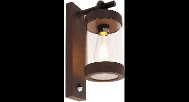 TRIO SAMBESI - Wandlamp - Roestkleur - excl. 1x E27 4W - Bewegingssensor - Buitenverlichting - IP44