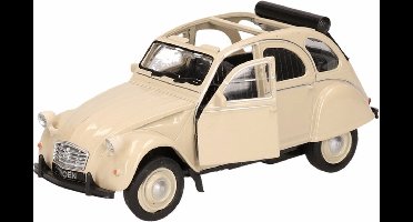 Welly Modelauto Citroen 2CV - beige - open - schaal 1:36 - schaalmodel auto