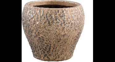 PTMD Mart Ronde Bloempot - H19 x Ø22,5 cm - Keramiek - Bruin