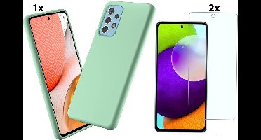 Hoesje Geschikt Voor Samsung Galaxy A02s Hoesje Soft Nano Silicone Backcover Gel Turqoise Met 2x Glazen Screenprotector