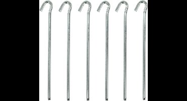 ProPlus Tentharingen - 6x - rotspennen - halfrond - 23 cm - metaal - voor tent of windscherm