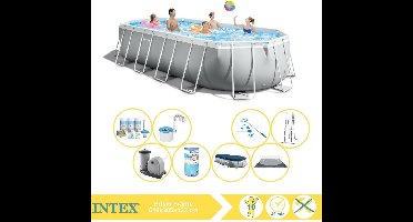 Intex Prism Frame Zwembad - Opzetzwembad - 610x305x122 cm - Inclusief Onderhoudspakket, Filter, Onderhoudsset en Skimmer