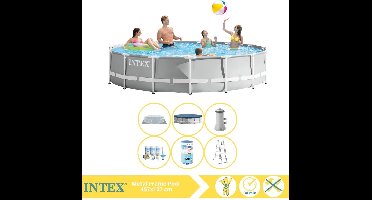 Intex Prism Frame Zwembad - Opzetzwembad - 457x107 cm - Inclusief Onderhoudspakket en Filter