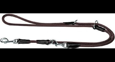Hunter hondenriem freestyle verstelbaar bruin 200 cmx10 mm