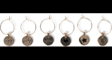 Glasmarkers - Goud - 6 stuks